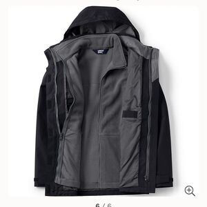 Lands End 3 in 1 Jacket. Black. Sz S.